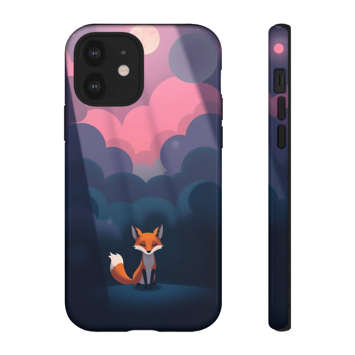 iPhone 12 / Glossy Phone Case - Moody Pop Art Fox Design Phone Case