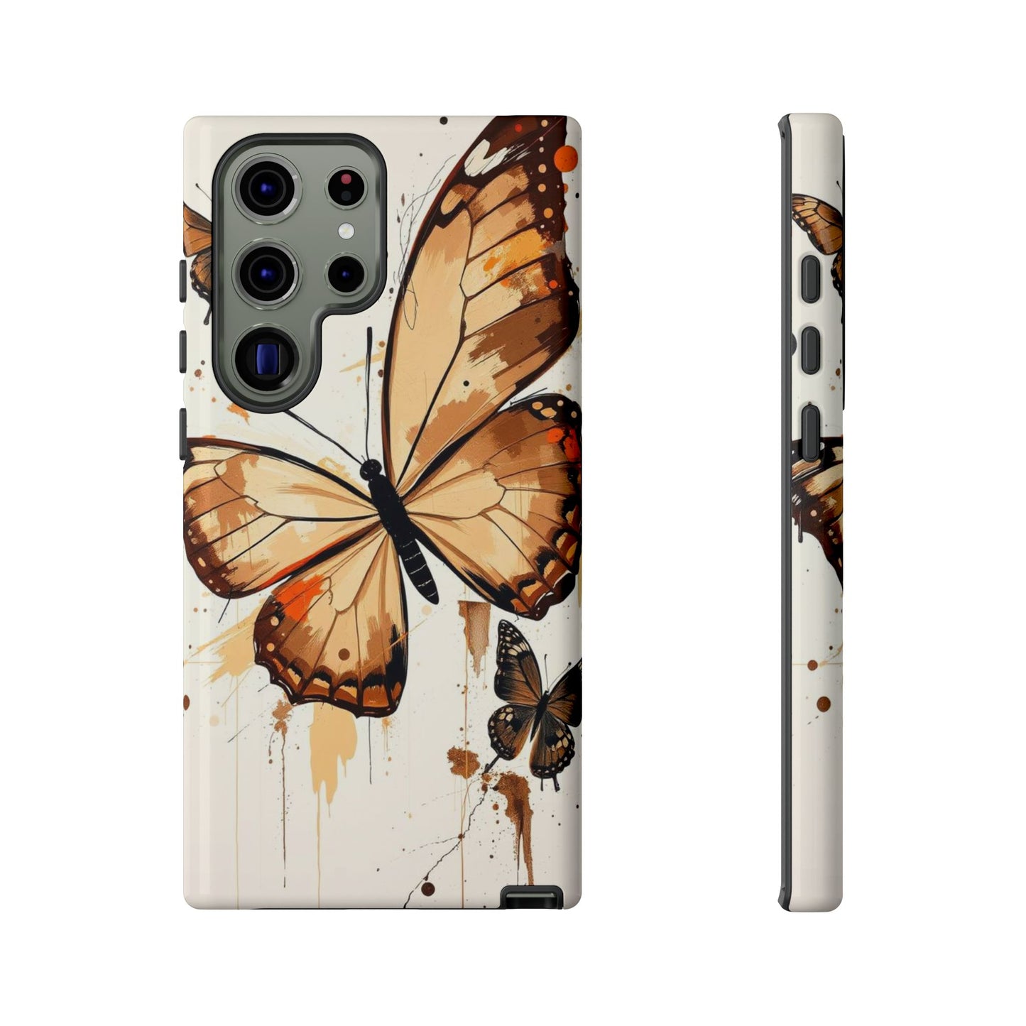 Samsung Galaxy S23 Ultra / Glossy Phone Case - Acrylic Style Butterflies Design Phone Case