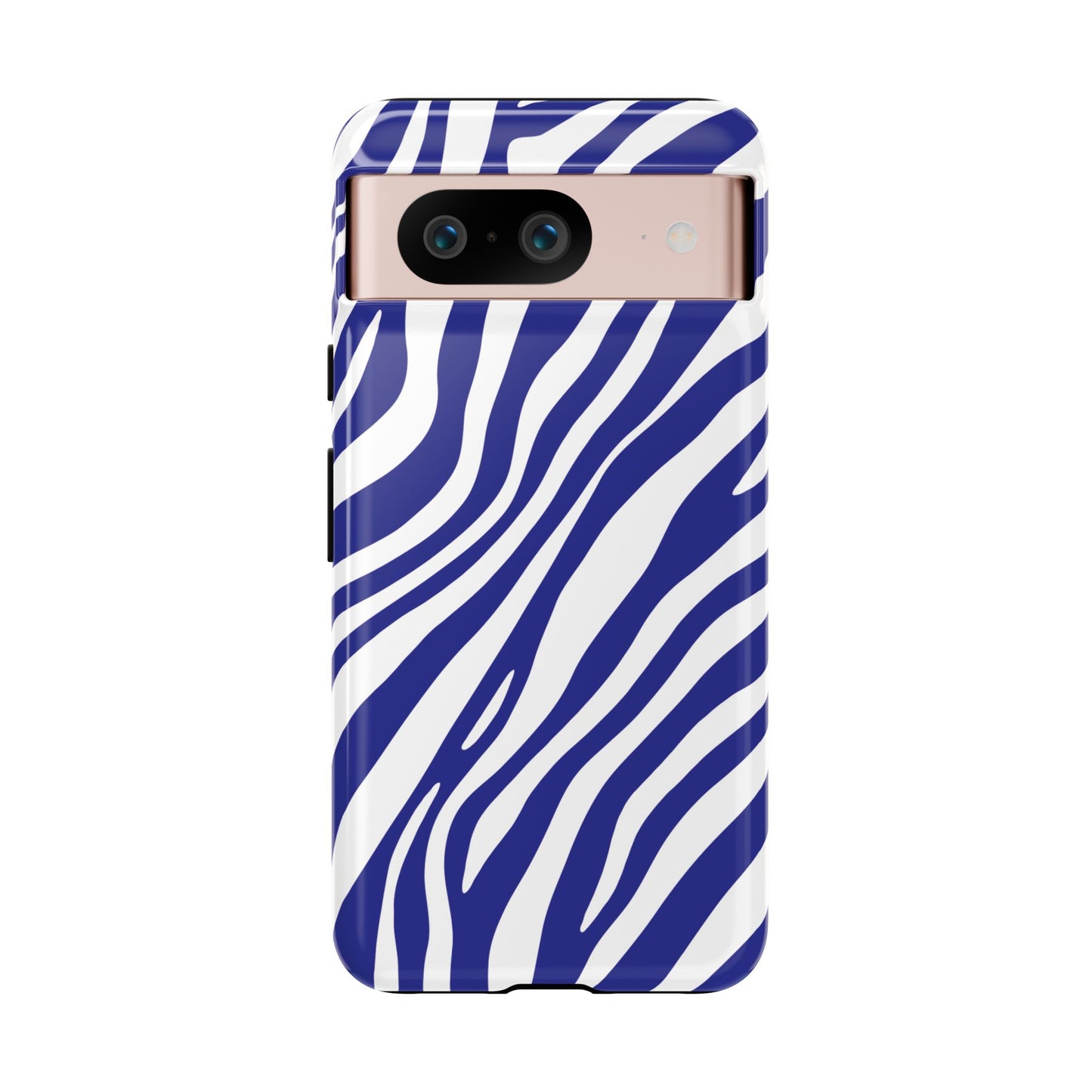 Modern Electric Blue Zebra Print Phone Case
