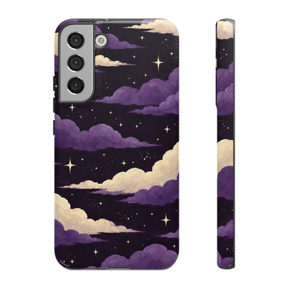 Illustrated Purple Clouds & Stars Phone Case