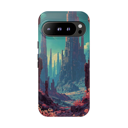 Alien Monolith Valley Sci-fi Phone Case - Pink Phone Case - Google Pixel 9 Pro / Glossy