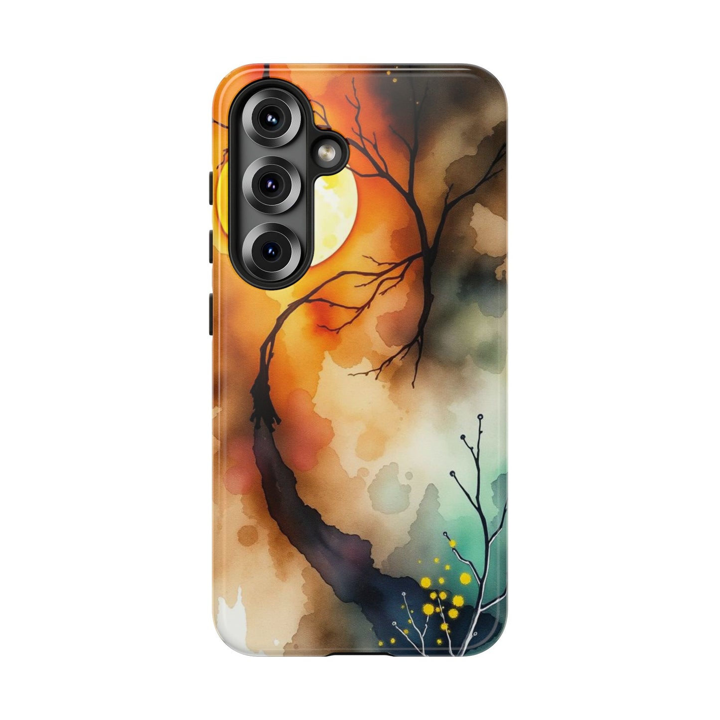 Samsung Galaxy S25 / Glossy Phone Case - Abstract Watercolour Gothic Scene Phone Case