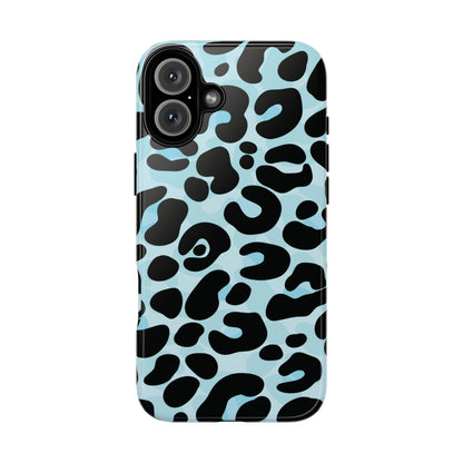 Cool Aqua Leopard Print Phone Case