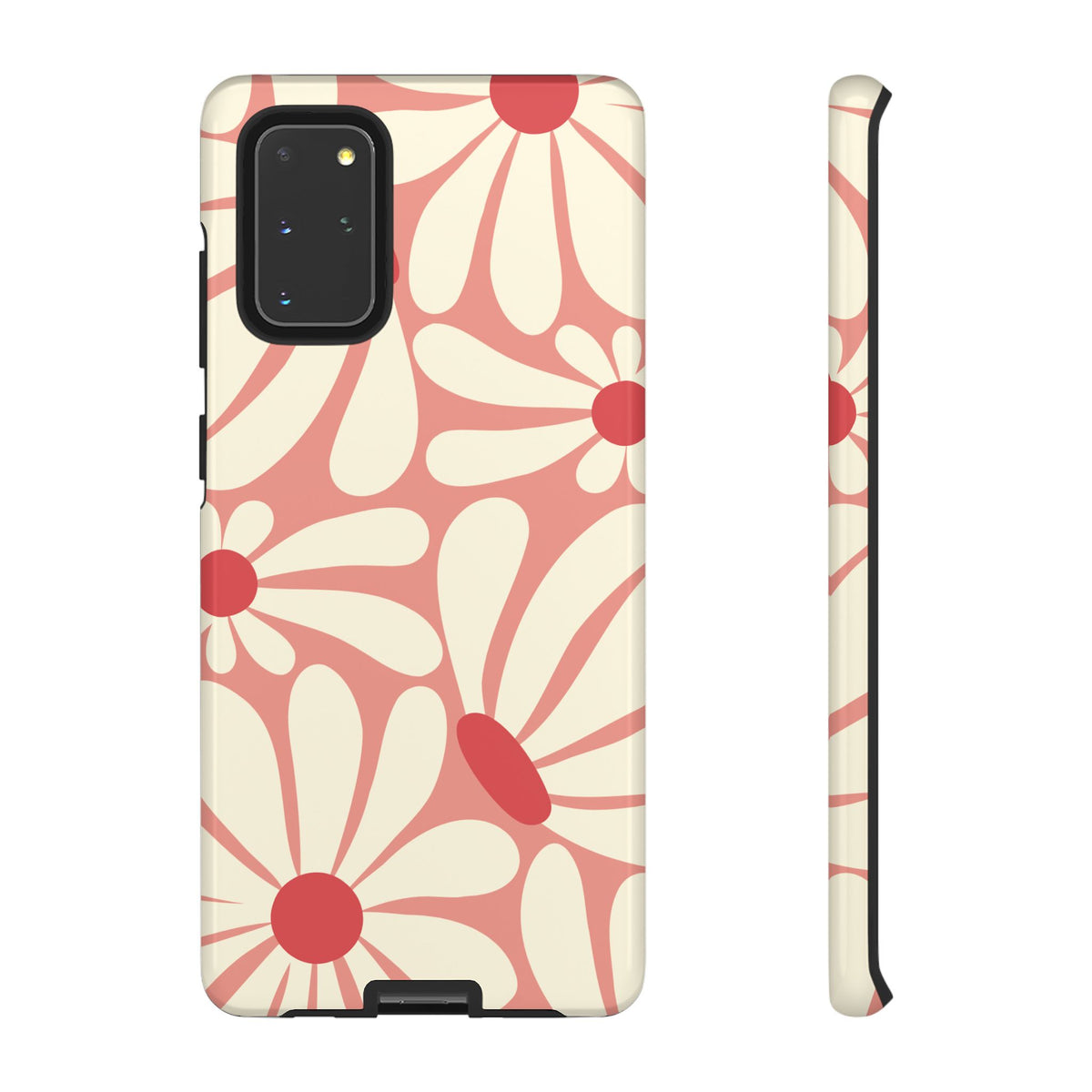 Cute Retro Pink Daisy Pattern Phone Case - Pink Phone Case - Samsung Galaxy S20+ / Glossy