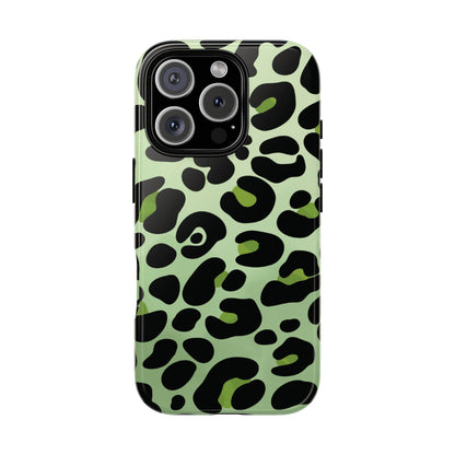 Chic Sage Leopard Print Phone Case