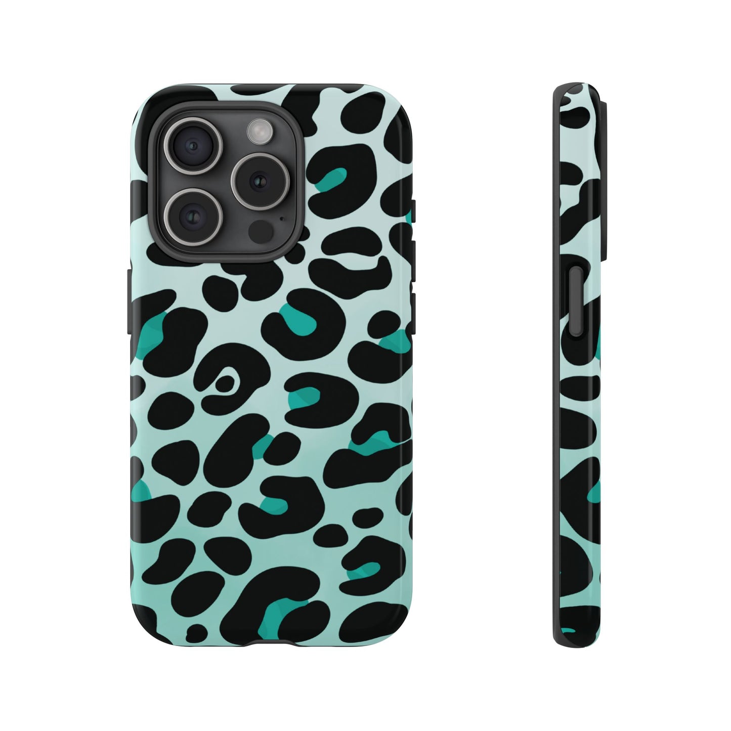 Cool Aqua Leopard Print Phone Case