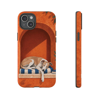 Whippet Siesta Nook Phone Case - Multicolor Phone Case - iPhone 15 Plus / Glossy