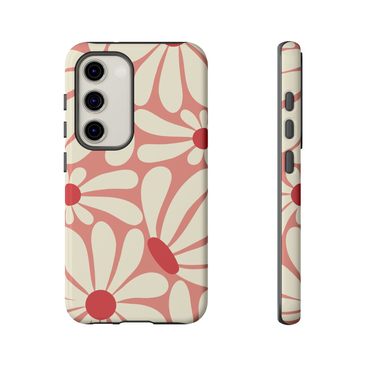 Cute Retro Pink Daisy Pattern Phone Case - Pink Phone Case - Samsung Galaxy S23 / Glossy