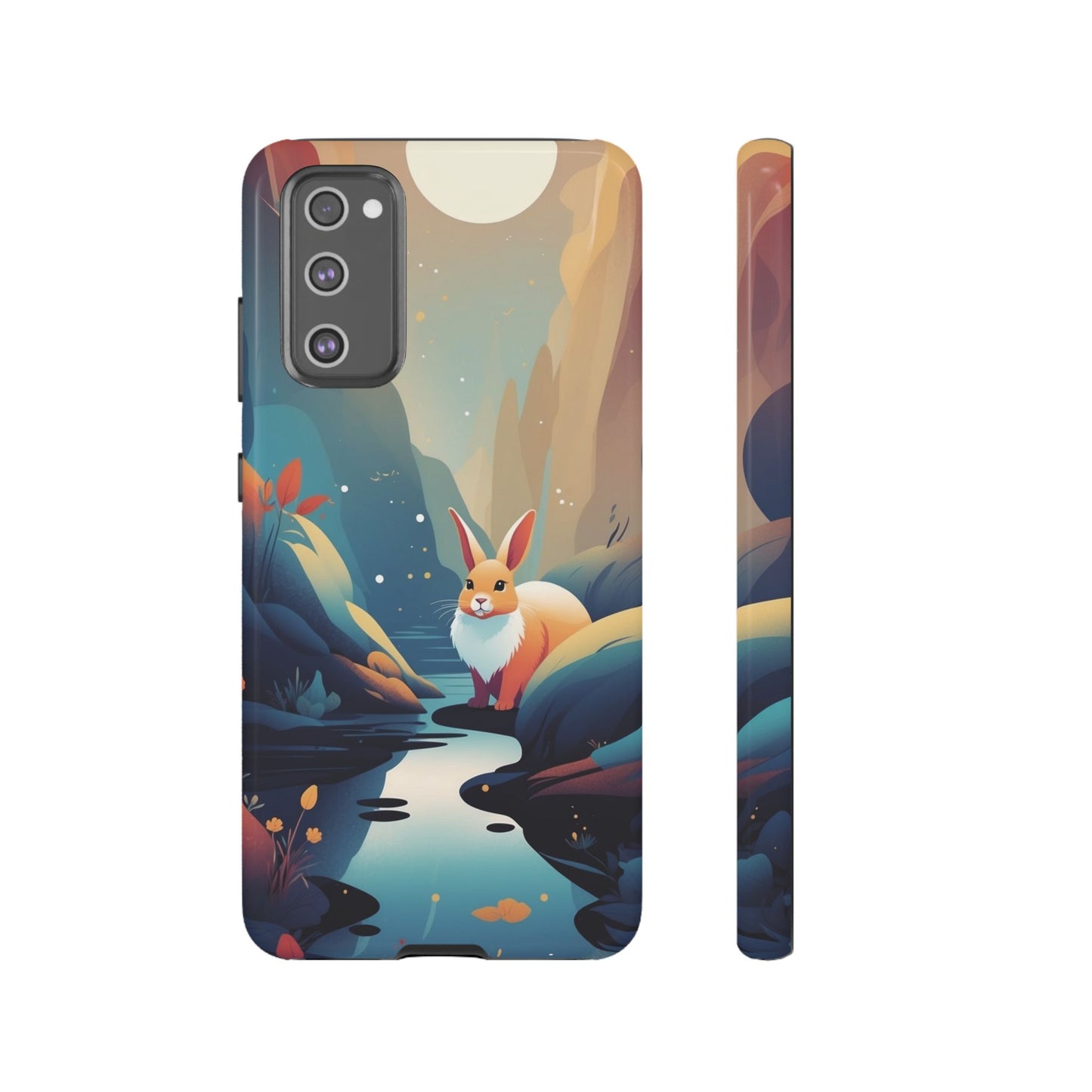 Samsung Galaxy S20 FE / Glossy Phone Case - Stylised Rabbit Design Phone Case