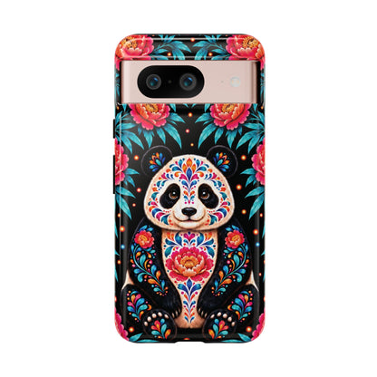 Cute Pink and Turquoise Calavera Panda Phone Case - Multicolor Phone Case - Google Pixel 8 / Glossy