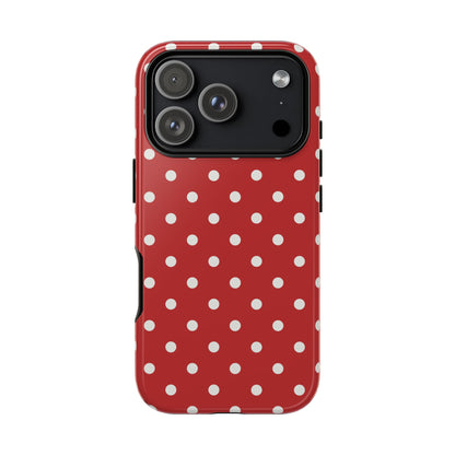 Red with White Dot Pattern Phone Case