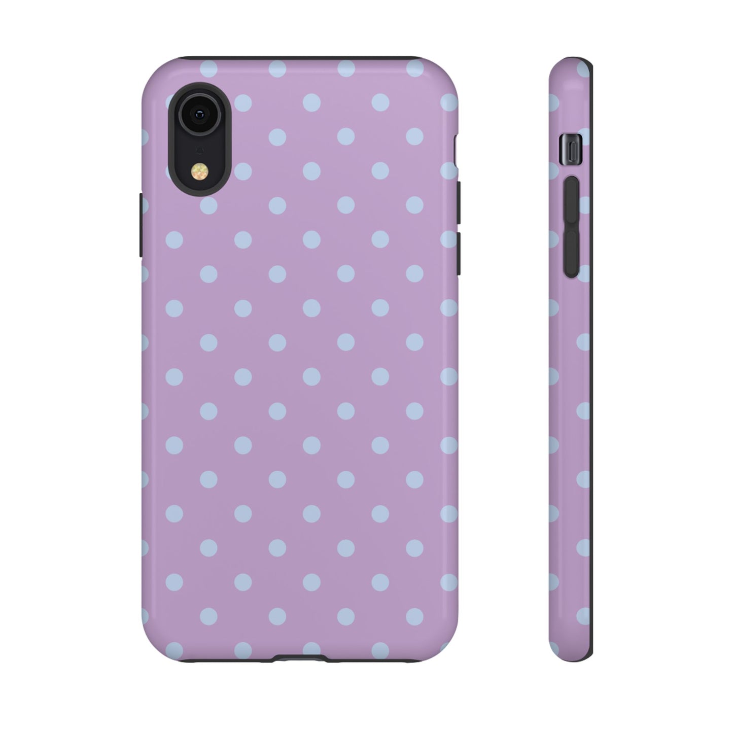 Trendy Lilac & Ice Blue Dot Pattern Phone Case