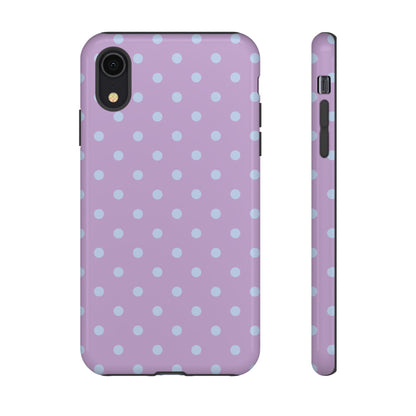 Trendy Lilac & Ice Blue Dot Pattern Phone Case