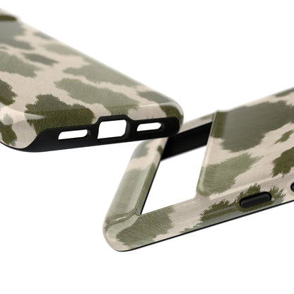 Stylish Olive Green Cow Print Phone Case