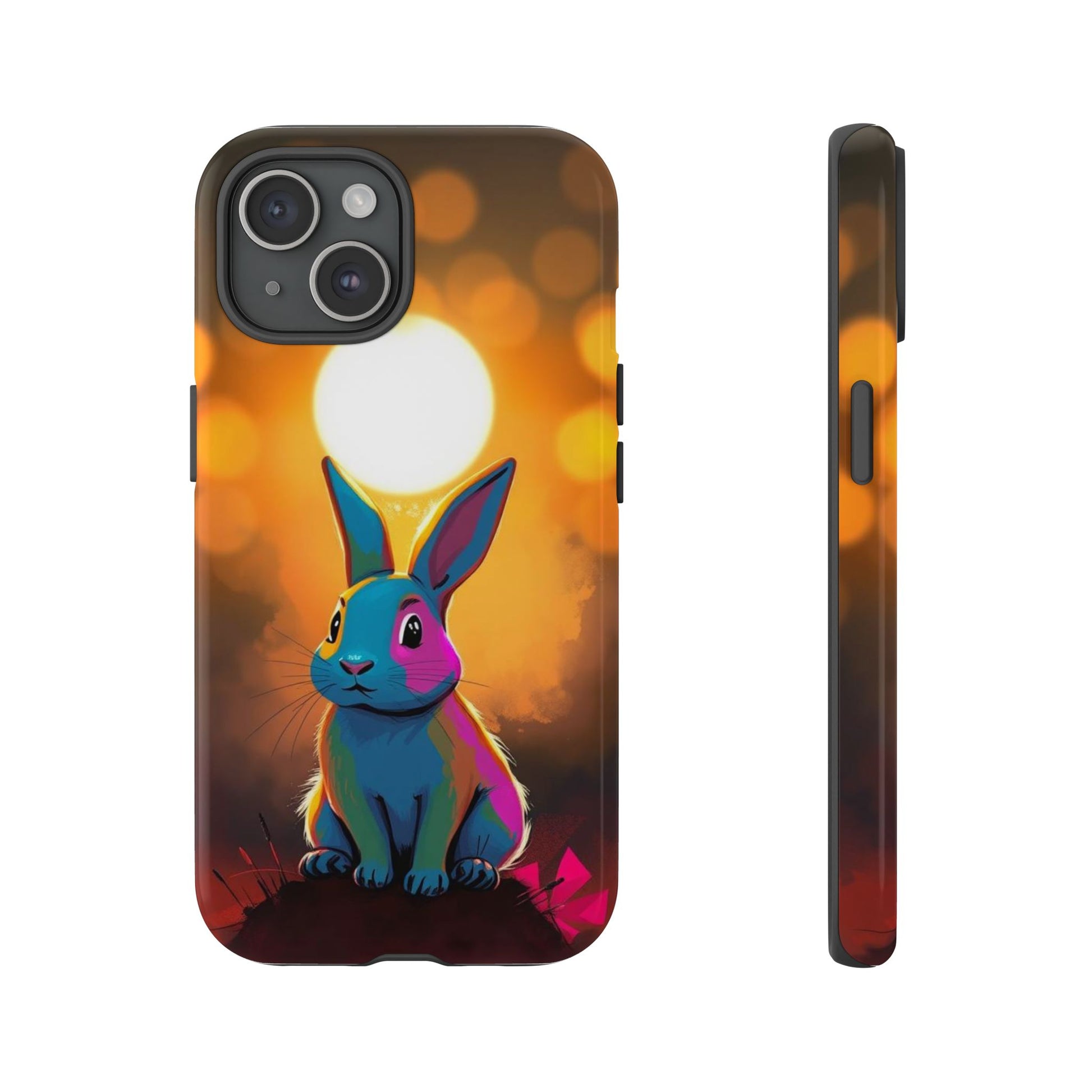 Pop Art Rabbit Design Phone Case - Multicolor Phone Case - iPhone 15 / Glossy