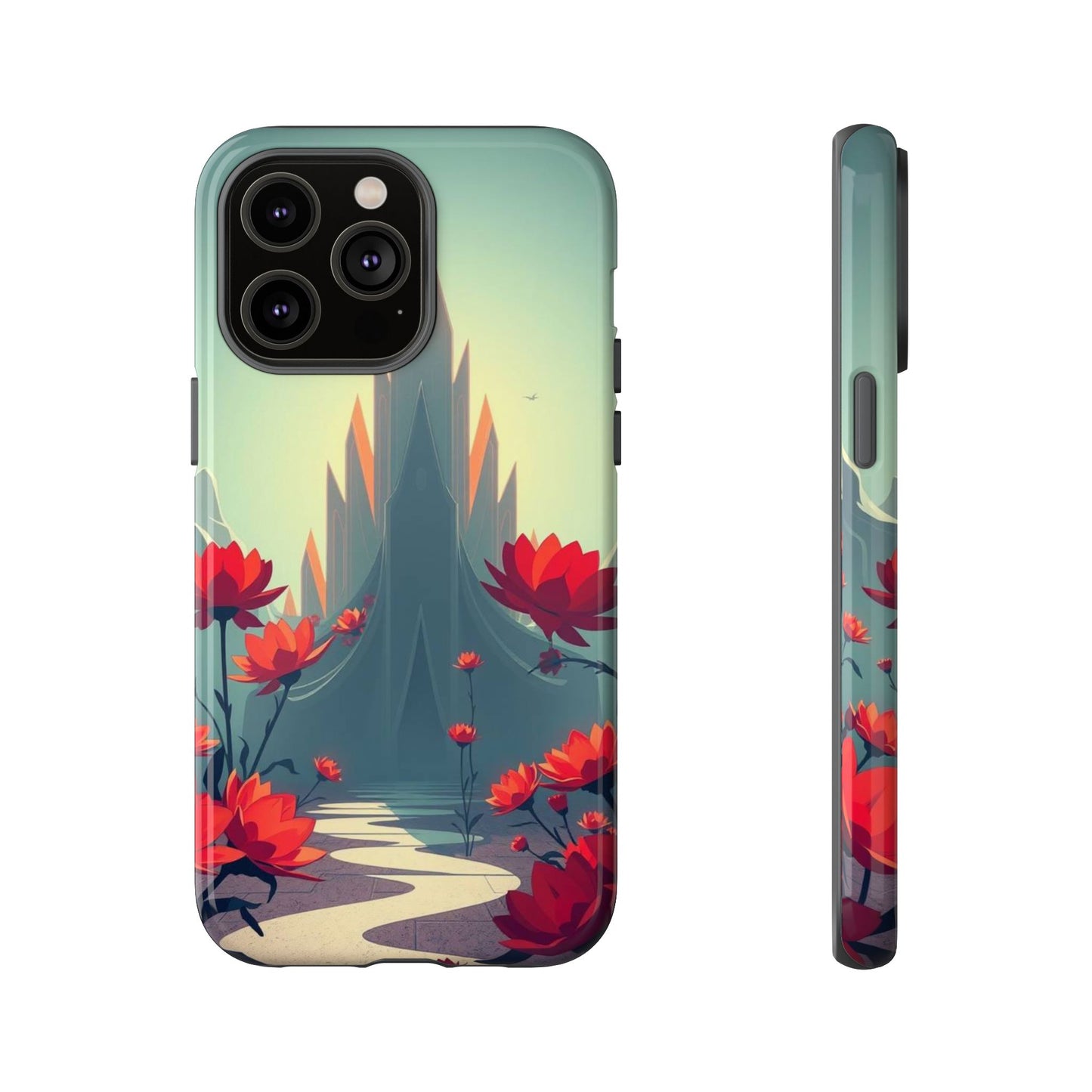 iPhone 14 Pro Max / Glossy Phone Case - Gothic Alien Garden Design Phone Case