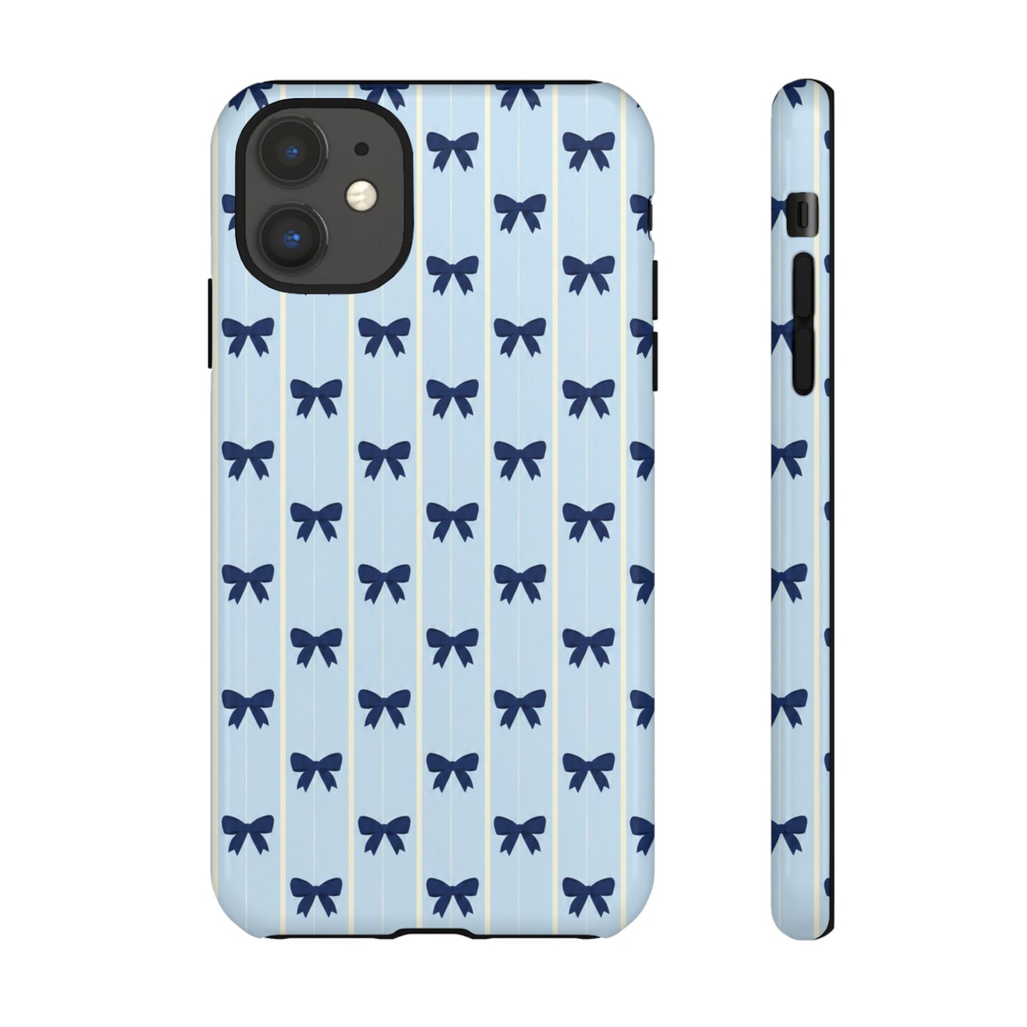 Retro Navy Blue Bow Pattern Phone Case
