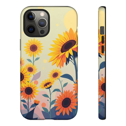 iPhone 12 Pro Max / Glossy Phone Case - Modern Flat Sunflower Design Phone Case