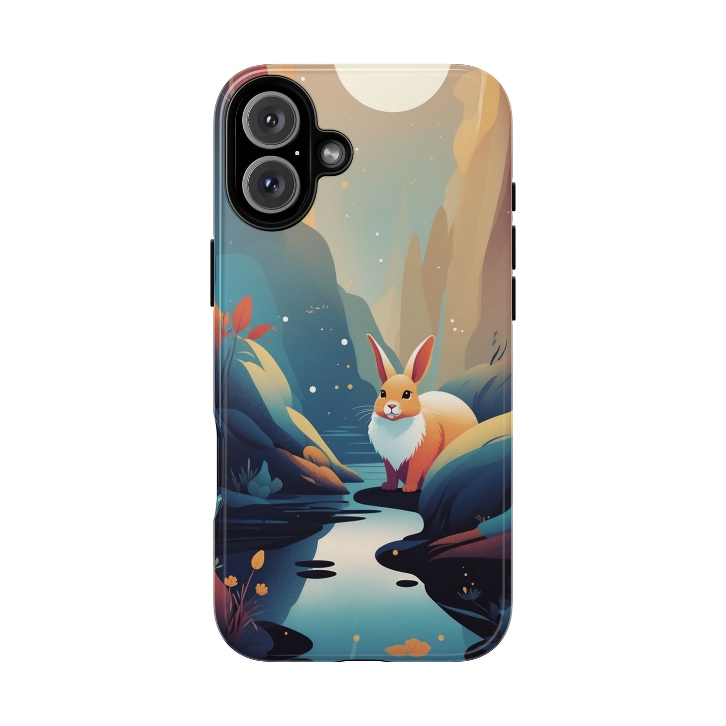 iPhone 16 Plus / Glossy Phone Case - Stylised Rabbit Design Phone Case