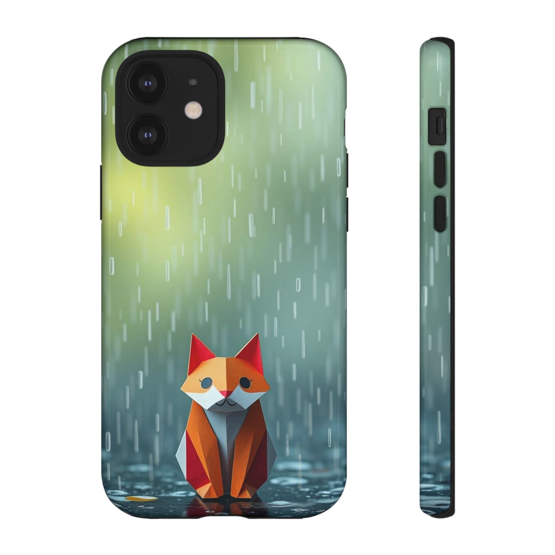 Cute Origami ’Soggy Fox’ Design Phone Case - Multicolor Phone Case - iPhone 12 / Glossy