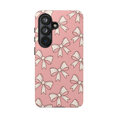 Chic Blush Pink Bow Pattern Phone Case