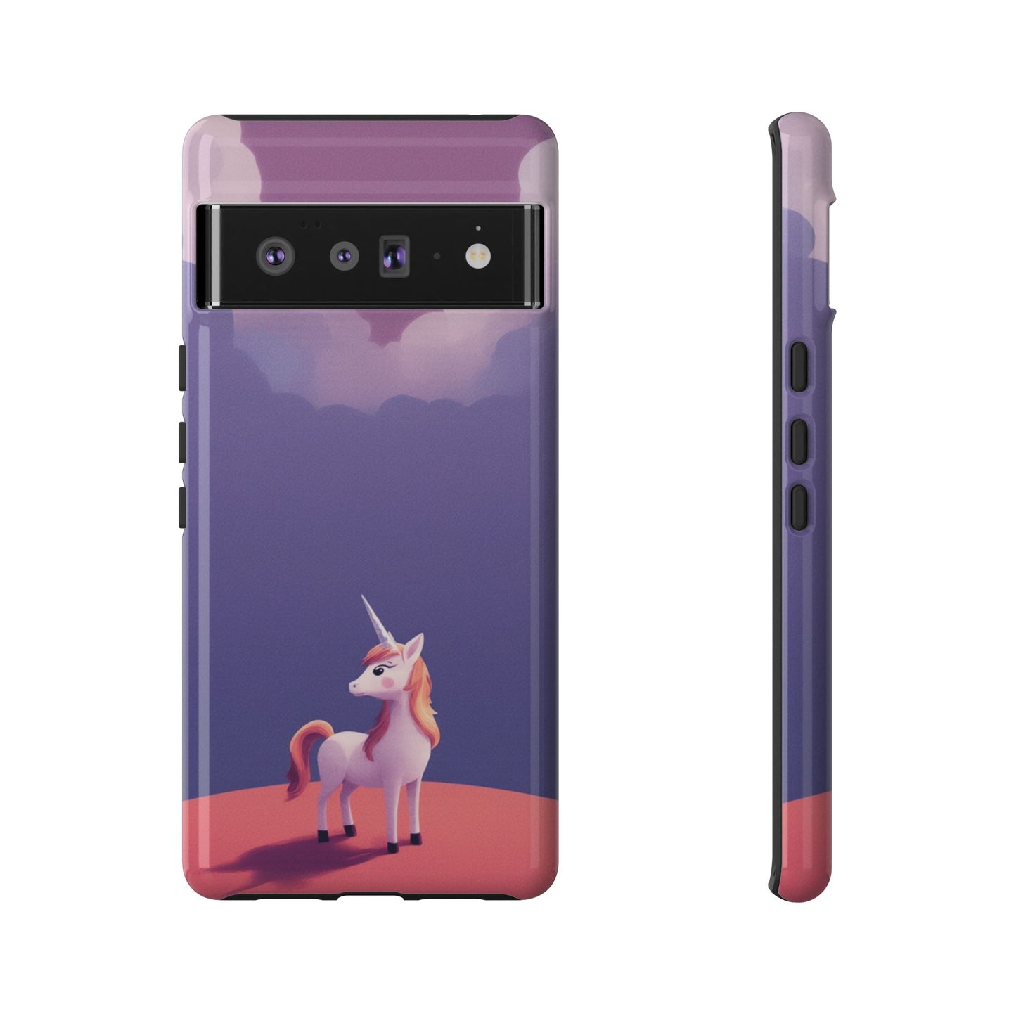 Google Pixel 6 Pro / Glossy Phone Case - Cute Unicorn & Cloud Design Phone Case
