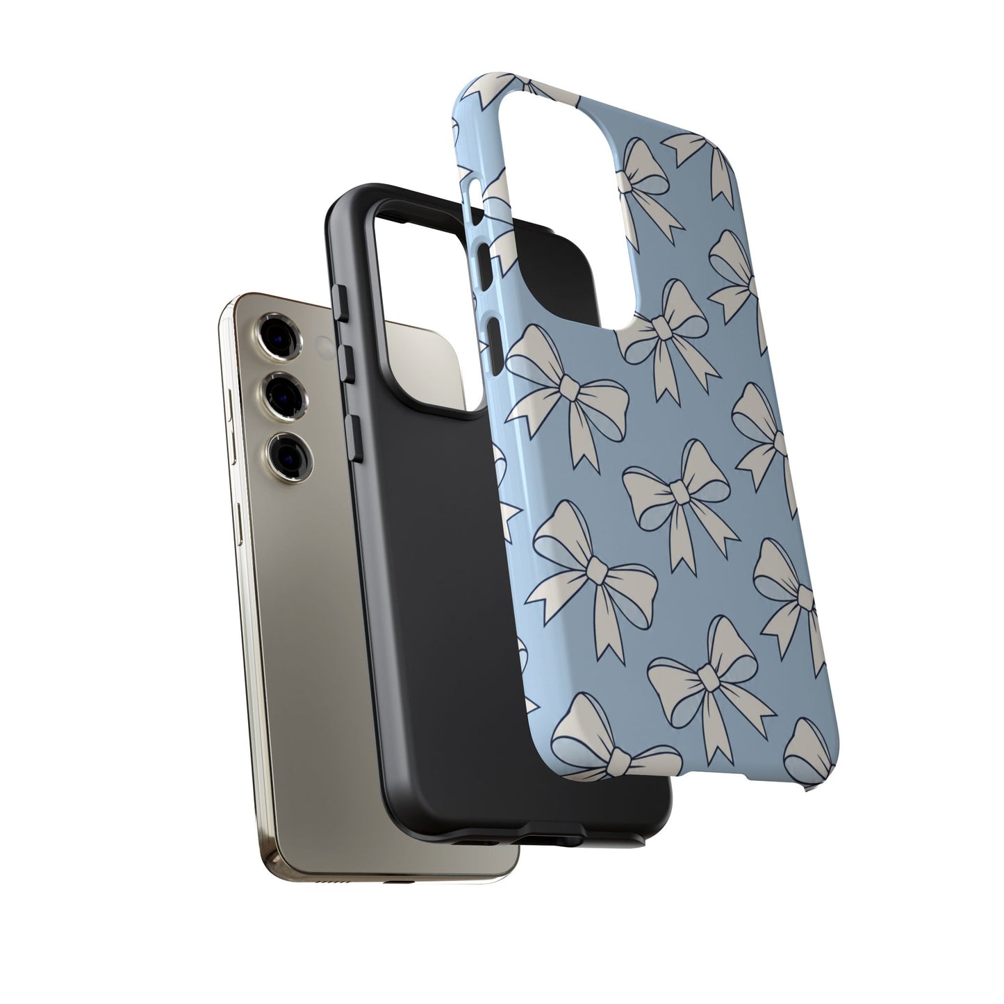 Chic Powder Blue Bow Pattern Phone Case