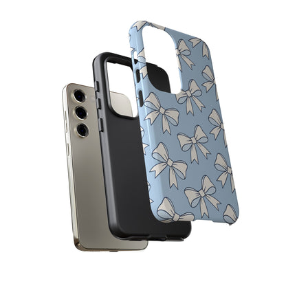 Chic Powder Blue Bow Pattern Phone Case