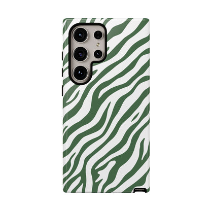 Stylish Sage Zebra Print Phone Case