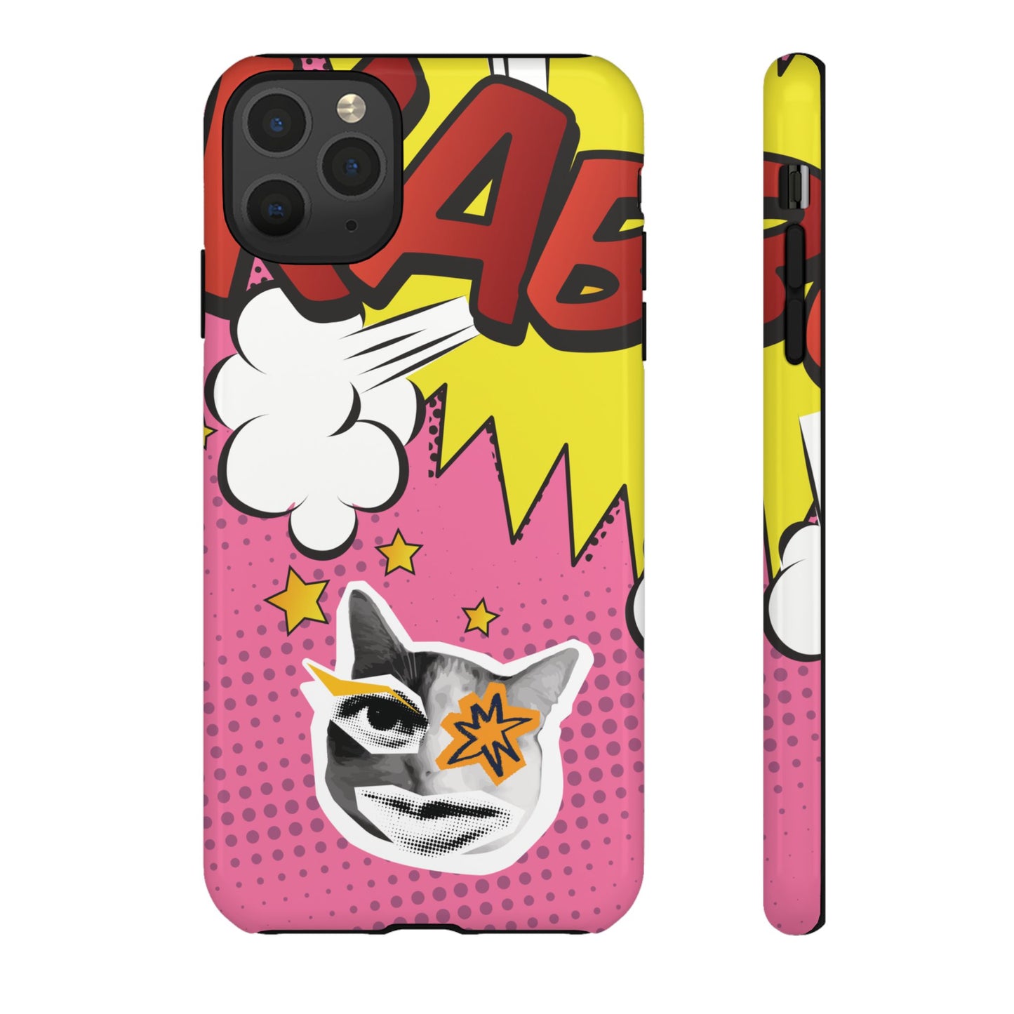 Bold Pink Pop Art Cat Phone Case - Pink Phone Case - iPhone 11 Pro Max / Glossy