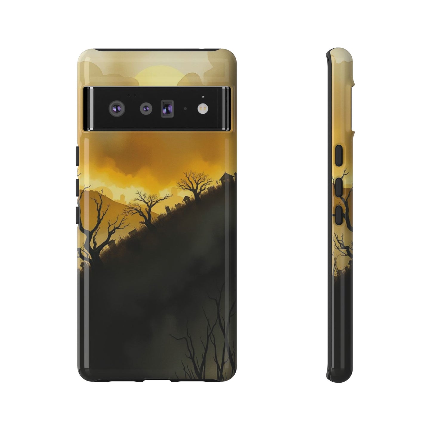 Google Pixel 6 Pro / Glossy Phone Case - Eerie Graveyard Watercolour Design Phone Case