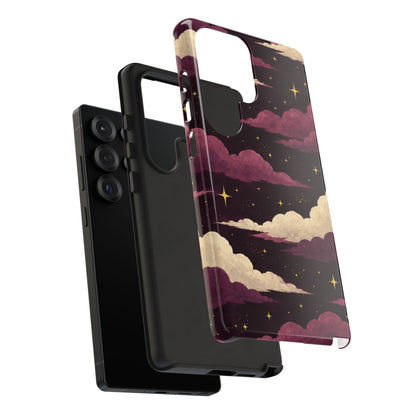 Illustrated Plum Clouds & Stars Phone Case