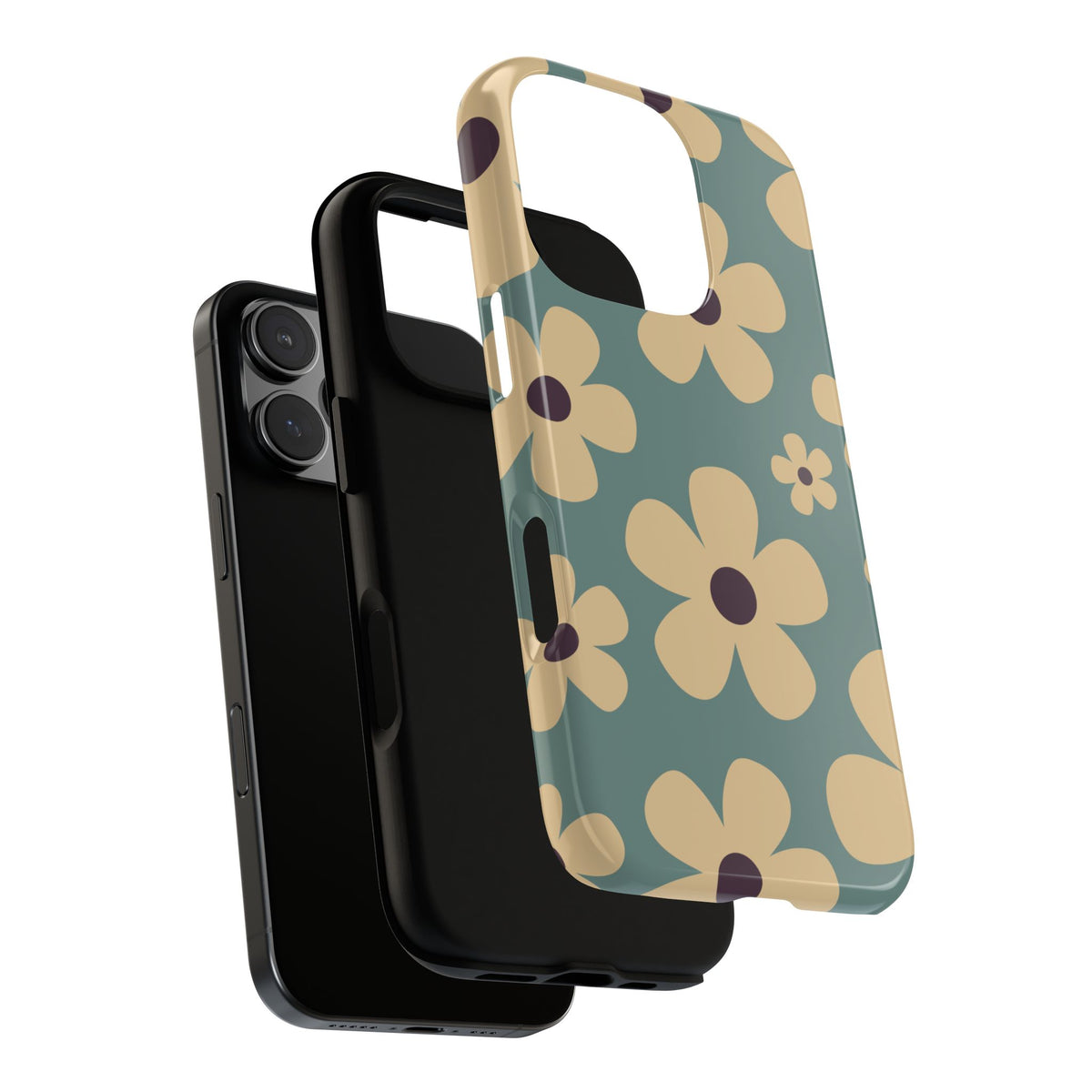 Cute Blue & Cream Daisy Pattern Phone Case - Blue Phone Case
