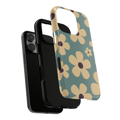 Cute Blue & Cream Daisy Pattern Phone Case - Blue Phone Case