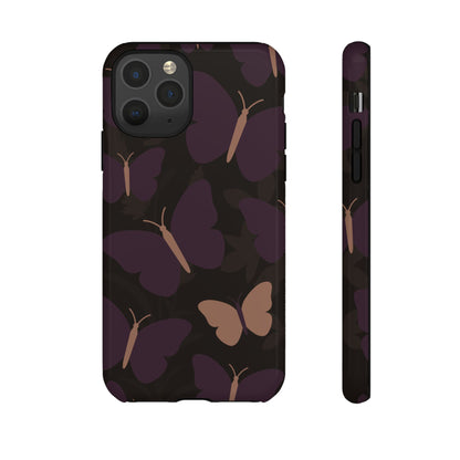 iPhone 11 Pro / Glossy Phone Case - Minimalist Purple Butterfly Pattern Phone Case