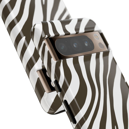 Modern Mocha Zebra Print Phone Case