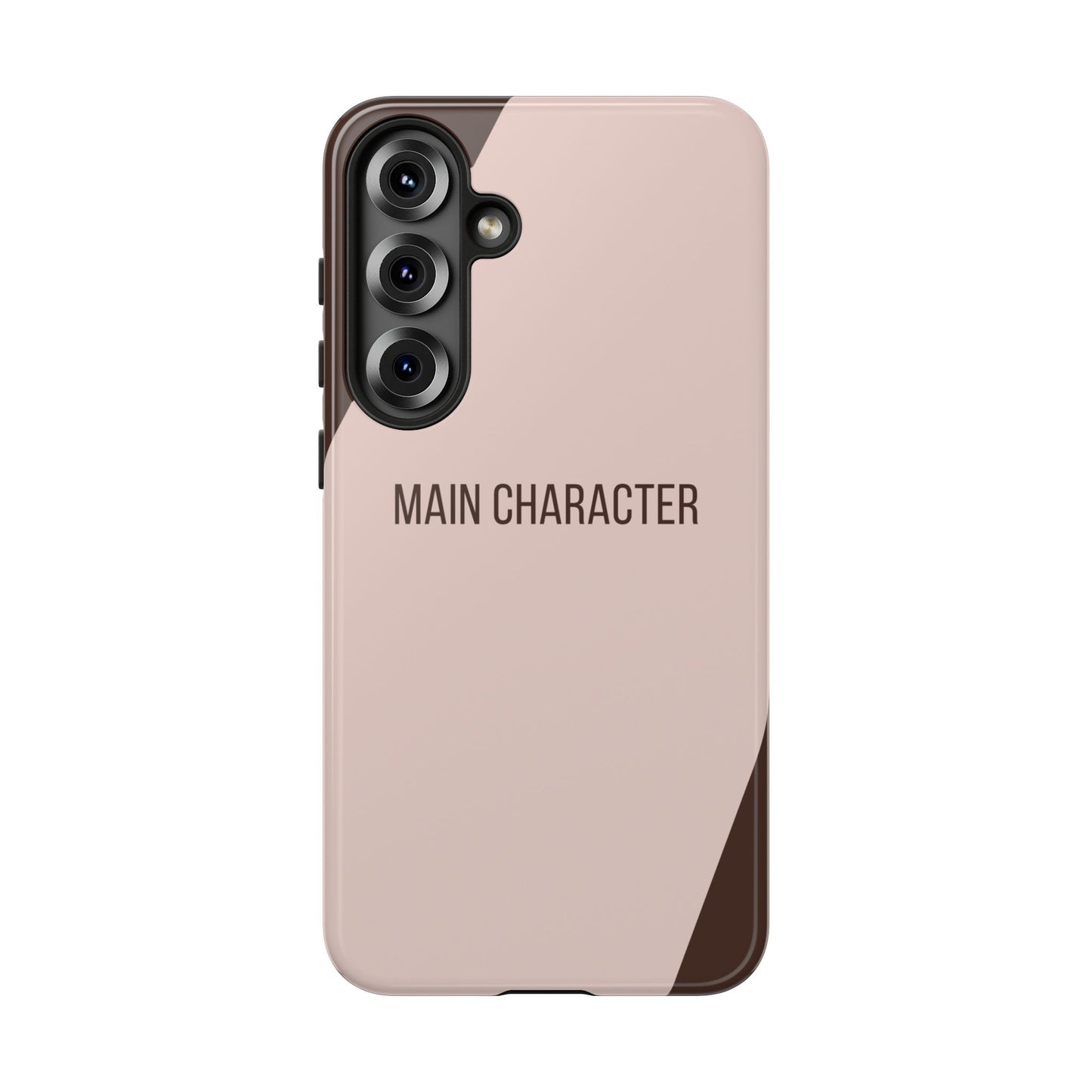 Samsung Galaxy S25 Plus / Glossy Phone Case - Sassy Statement Case ’Main Character’ in Pink & Brown