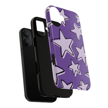 Violet Purple Doodle Star Phone Case