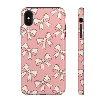 Chic Blush Pink Bow Pattern Phone Case