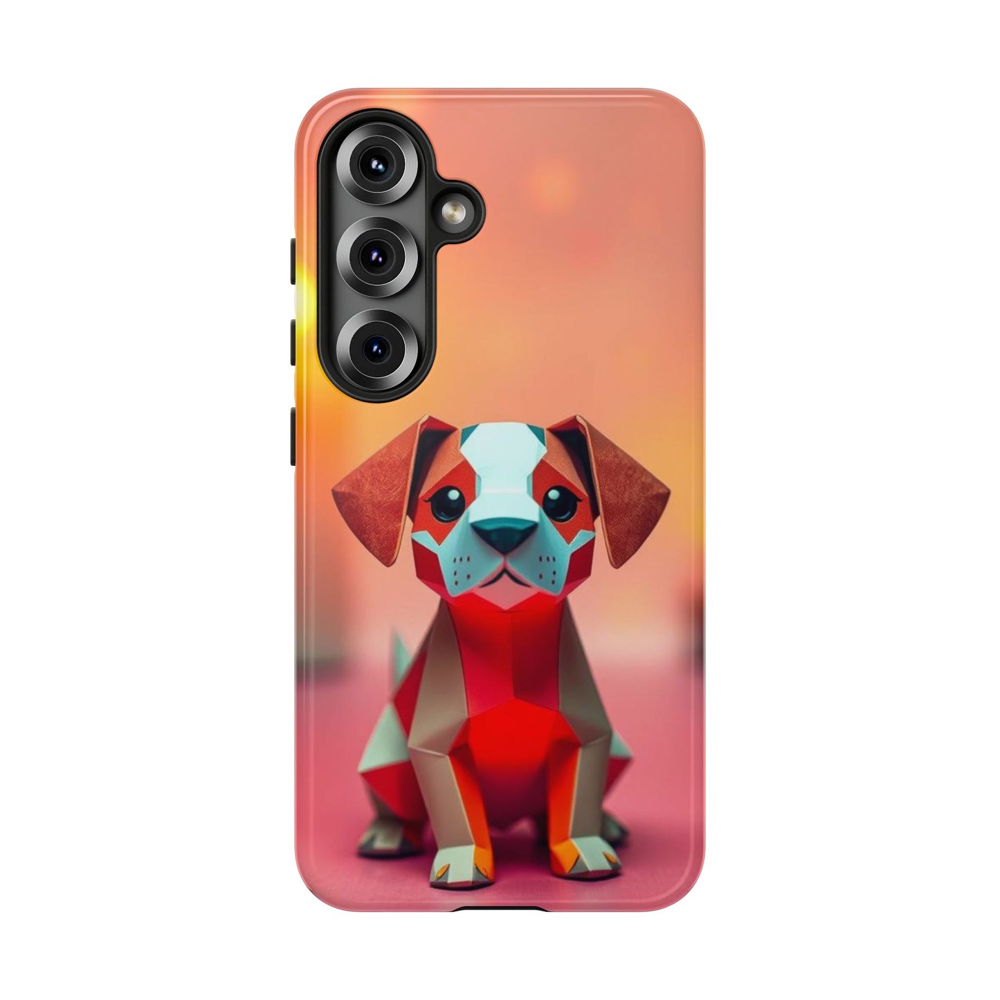 Samsung Galaxy S25 / Glossy Phone Case - Origami Dog Design Phone Case