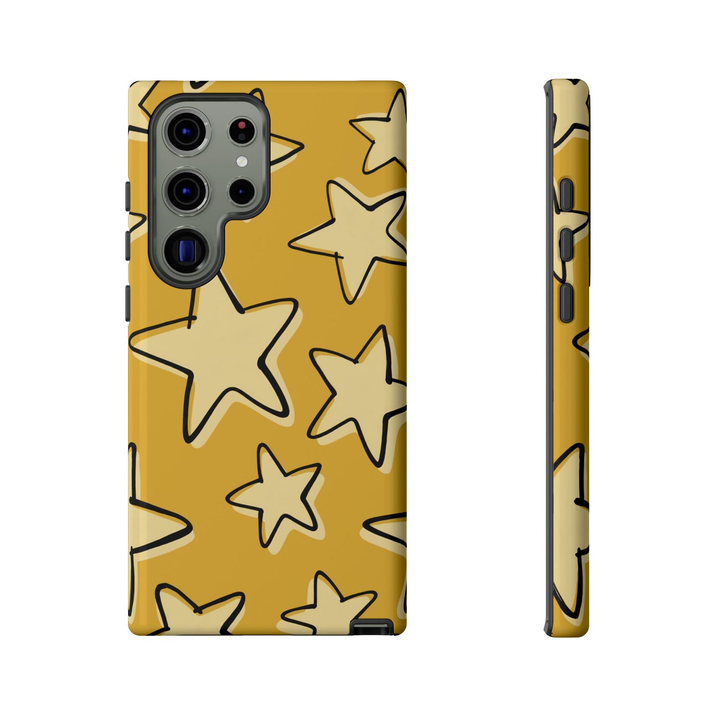 Golden Yellow Doodle Star Phone Case