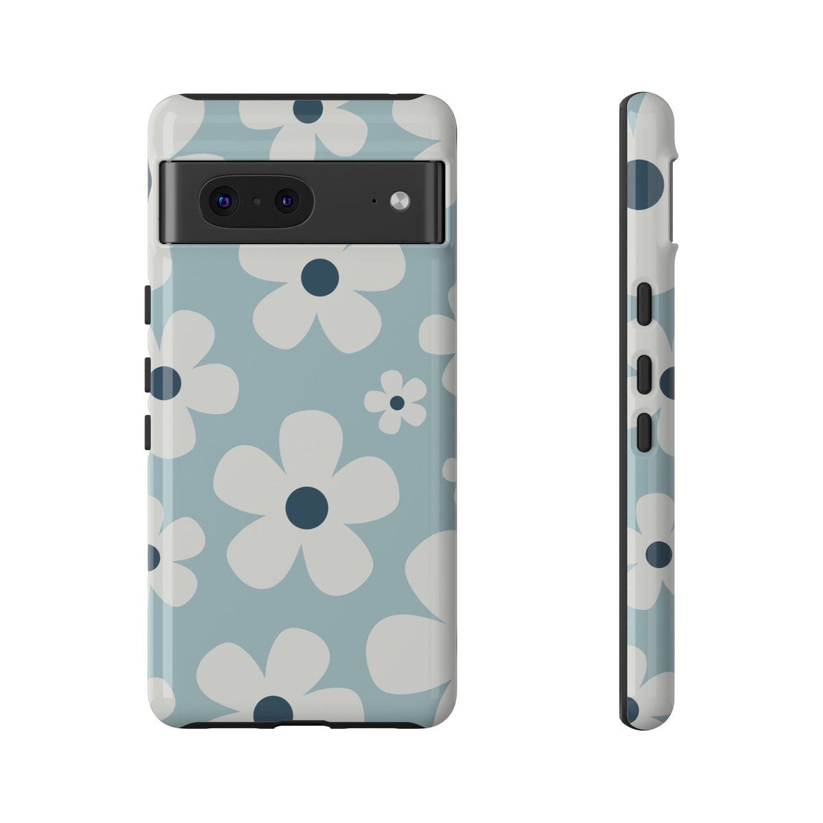 Cute Light Blue Daisy Pattern Phone Case - Blue Phone Case - Google Pixel 7 / Glossy