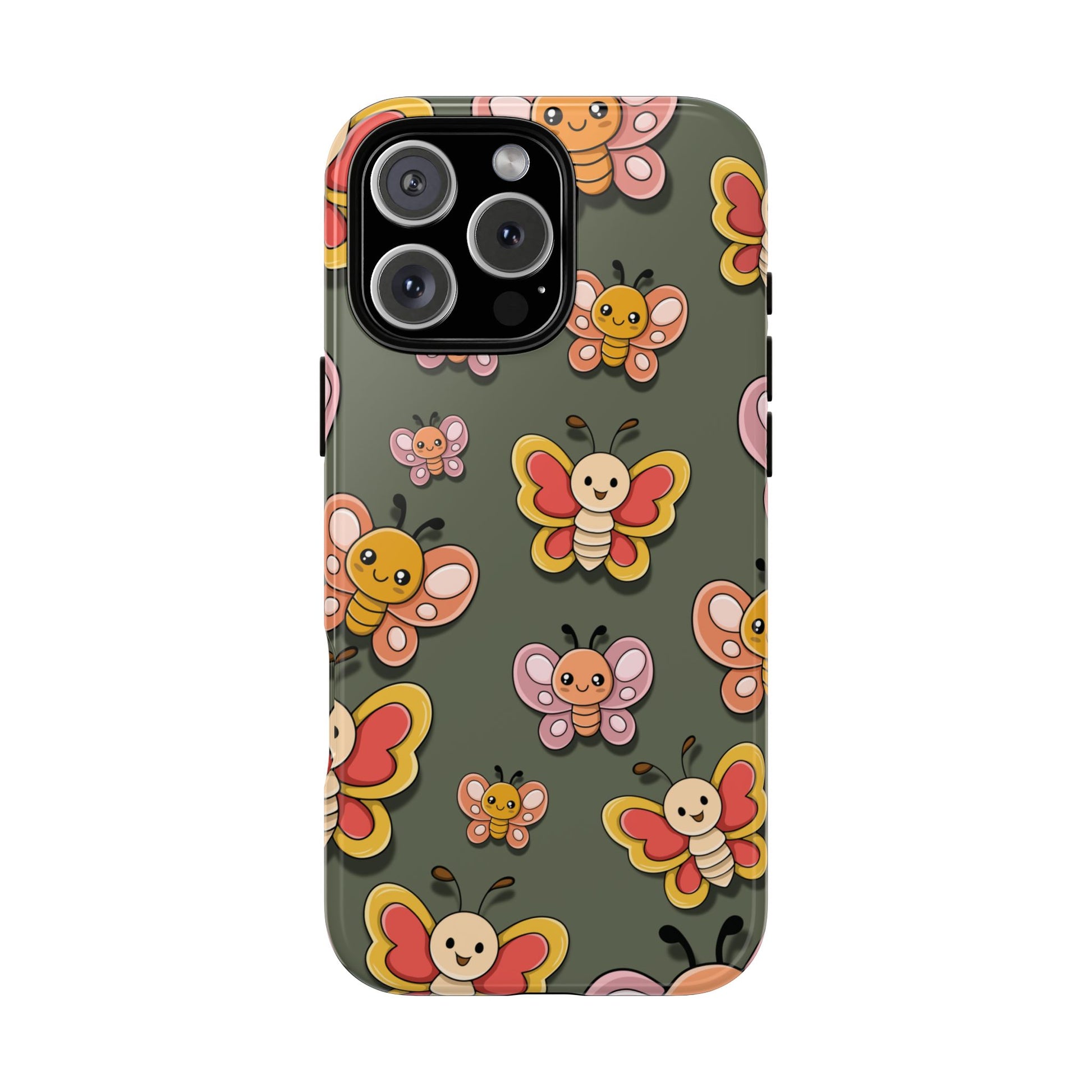 Green Butterfly Sticker Design Phone Case - Green Phone Case - iPhone 16 Pro Max / Glossy