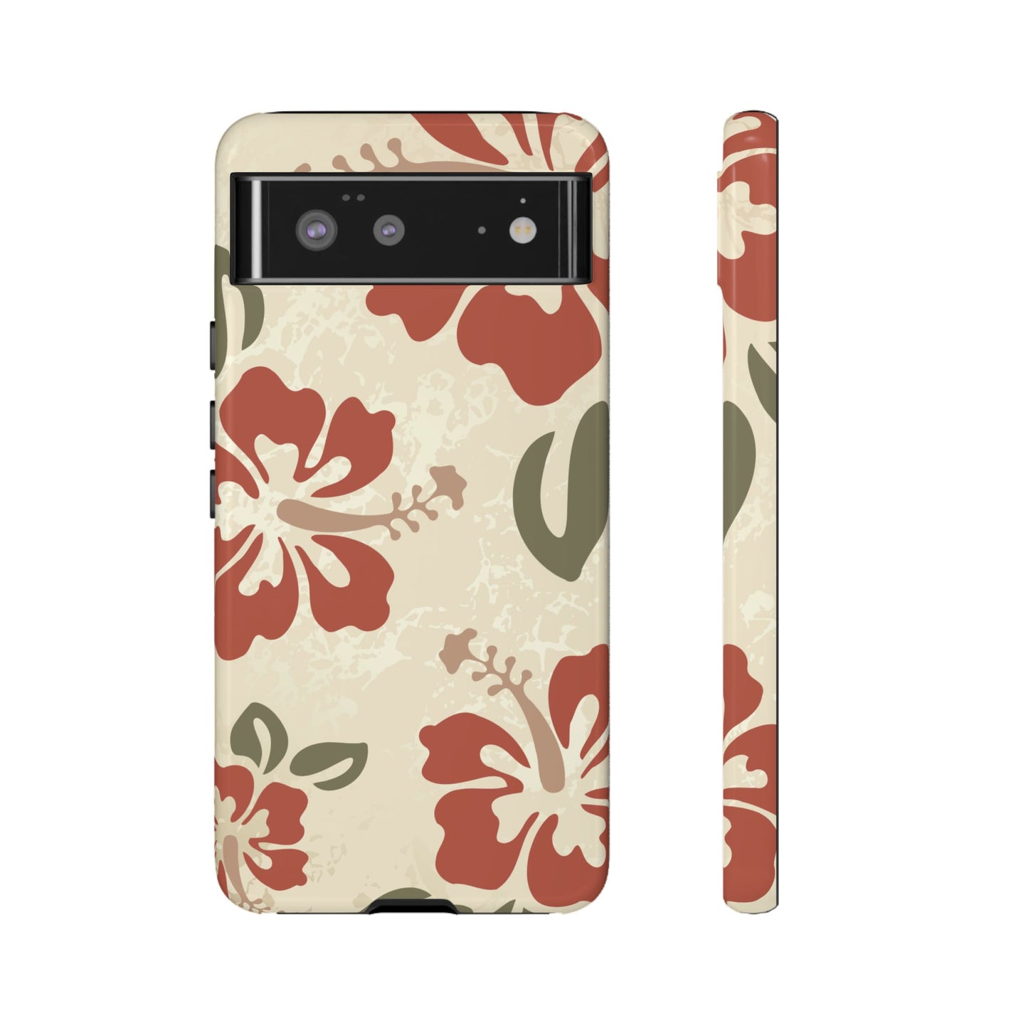 Google Pixel 6 / Glossy Phone Case - ’Boho Chic Hibiscus Pattern #1’ Phone Case