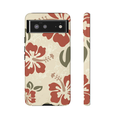 Google Pixel 6 / Glossy Phone Case - ’Boho Chic Hibiscus Pattern #1’ Phone Case