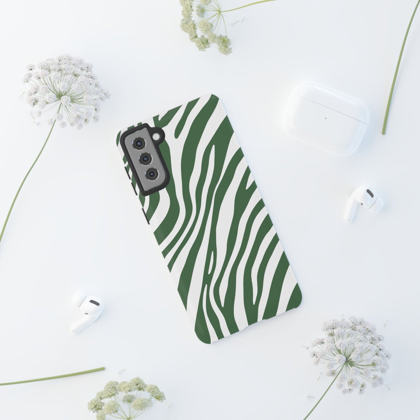 Modern Sage Zebra Print Phone Case