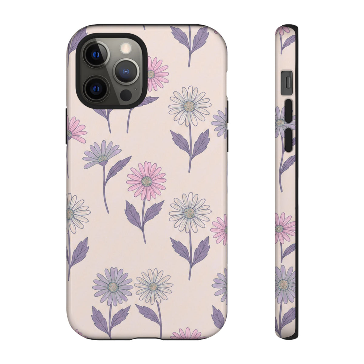 Pretty Pink & Purple Daisy Pattern Phone Case
