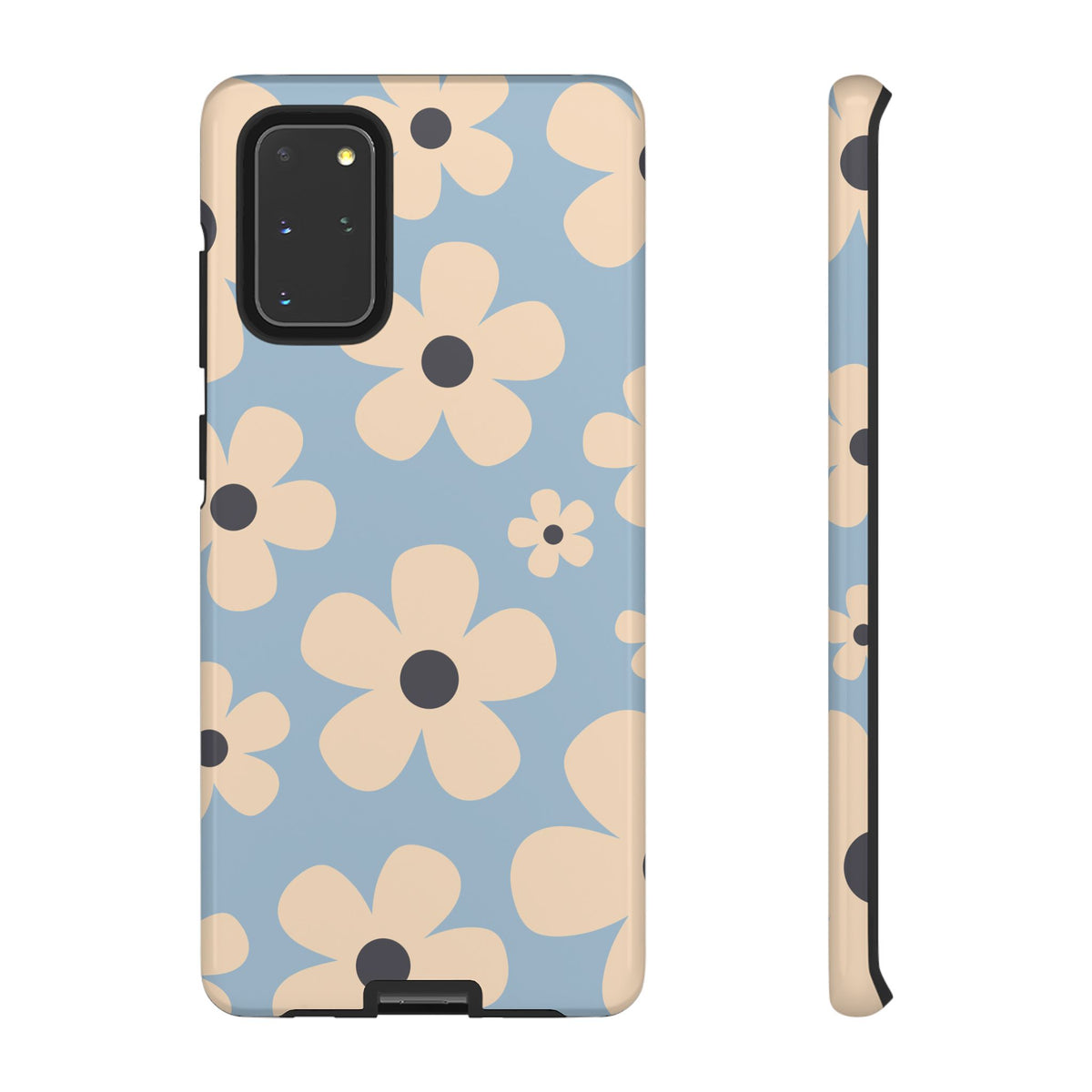 Cute Light Blue & Cream Daisy Pattern Phone Case - Blue Phone Case - Samsung Galaxy S20+ / Glossy
