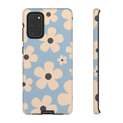 Cute Light Blue & Cream Daisy Pattern Phone Case - Blue Phone Case - Samsung Galaxy S20+ / Glossy