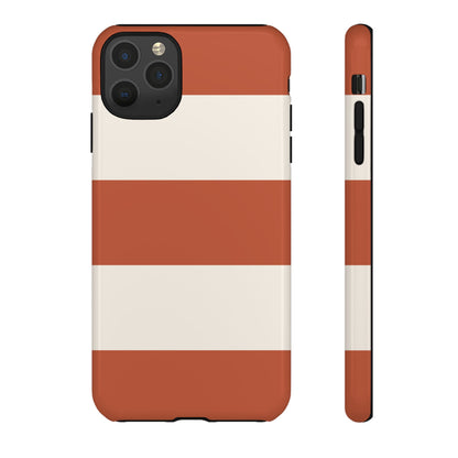 iPhone 11 Pro Max / Glossy Phone Case - Terracotta Horizontal Stripe Pattern Phone Case
